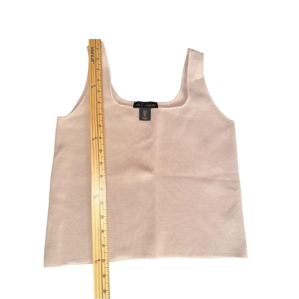 House of Harlow 1960 Knit Tank Top Neutral Minimalist Stretch Square Neck Size S - Picture 4 of 9